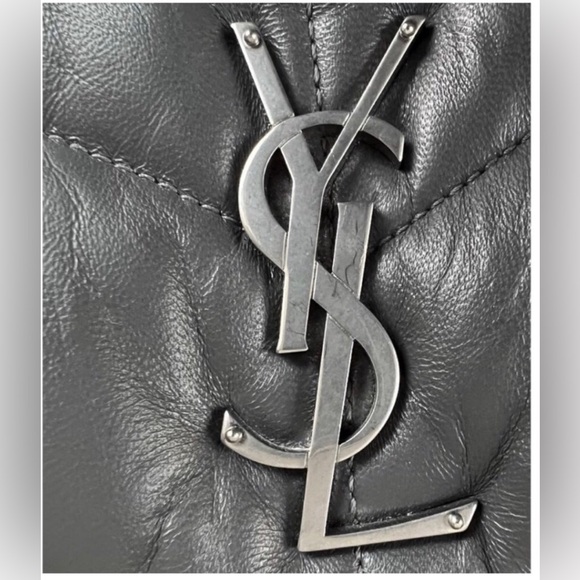 Yves Saint Laurent Small Puffer Bag - Quilted Lambskin, Storm Gray - Picture 6 of 12